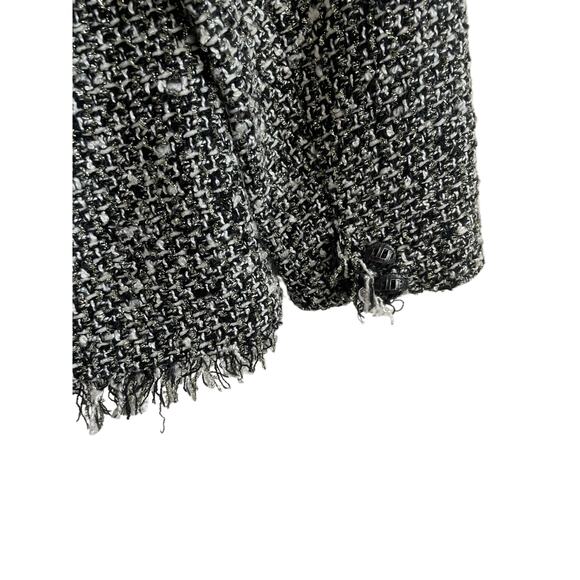 Peter Nygard‎ Women Jacket 12P Black Tweed Fringe Trim Metallic Thread Old Money - Picture 7 of 16